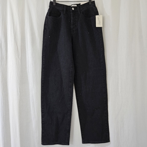 Universal Thread Embellished Mid-Rise 90s Baggy Jeans in Black Size 0 - Picture 4 of 11